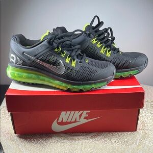 Nike Air Max Black and Neon Green Sneakers